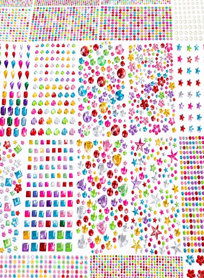 Rasoisof 6124Pcs Gem Stickers-Self-Adhesive Face Jewelry Stickers, Acrylic Gems DIY Crafts, Sparkling Heart-Shaped Rhinestone for Kids, for Party & Holiday Supplies - Image 1